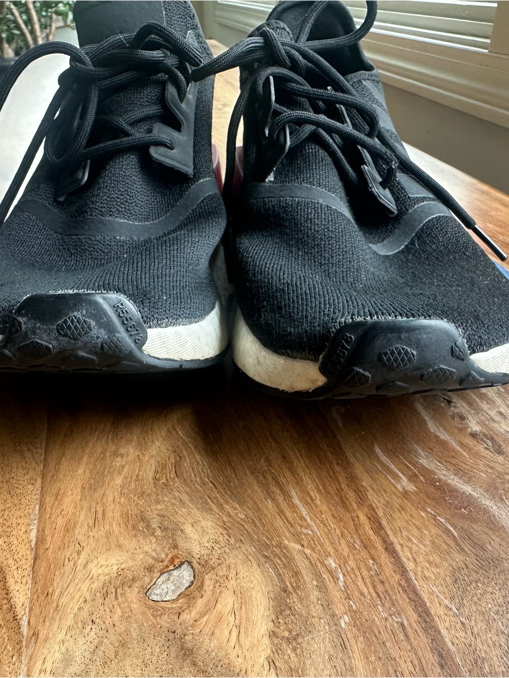 adidas Black Sneakers with Red & Blue Midsole Accents - Picture 7 of 9